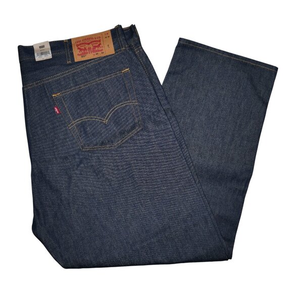 Levis 501 Original Fit Jeans Men's Size 46X30 Dark Rinse Denim Straight Leg NEW - Picture 12 of 12
